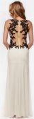 Floral Lace Bodice Long Formal Prom Dress with Mesh Back back in Off White